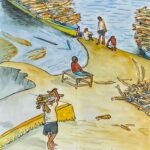 Blog 6 Sketch Loading Wood at the Raj Ghat