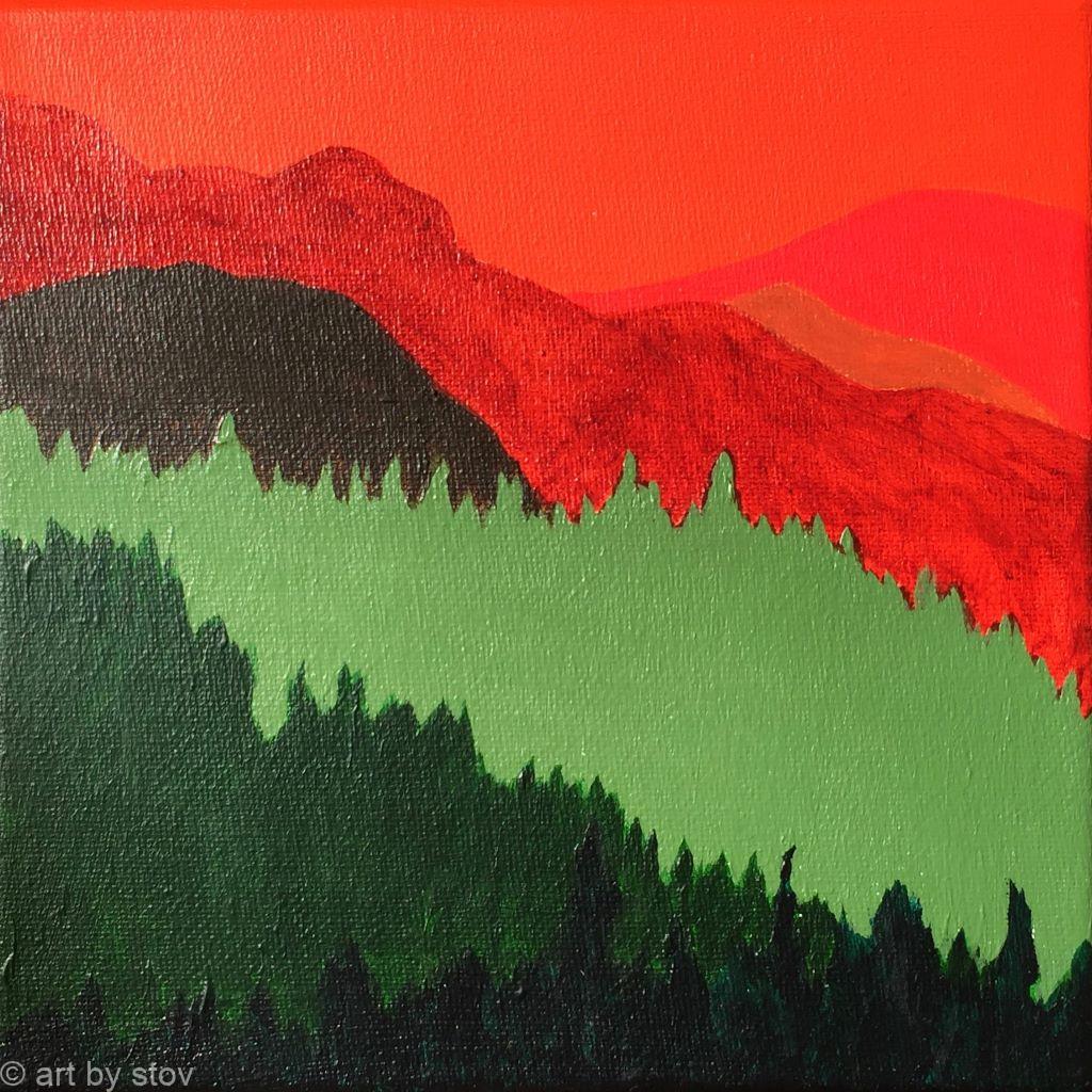 Red Mountain Green Trees